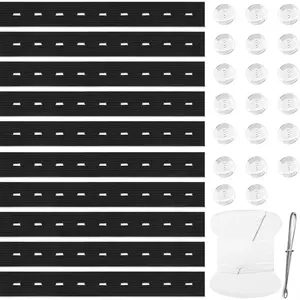 10 count Adjustable Elastic Jean  Tightener Tool  Pants  Extender  Extenders Supplies, Pants Button Tightener with 20 Buttons, 1 Sewing Kit &1 Thread Hook