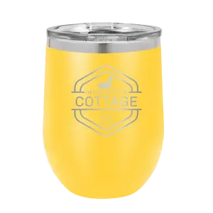 I'm Coming to the Cottage (Loon) Wine Cup | Yellow