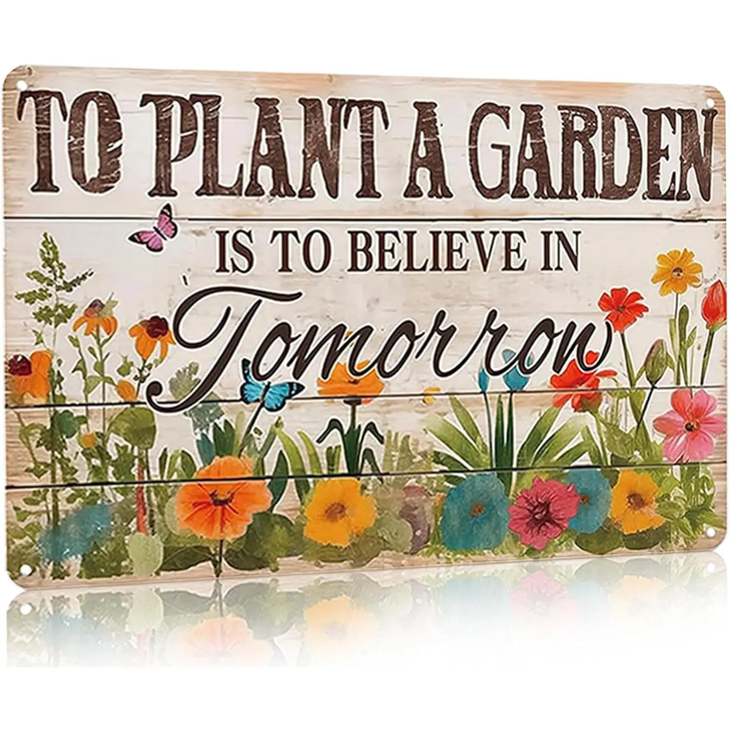 Gardening Gifts Vintage Gardening Sign To Plant A Garden is To Believe Tomorrow Tin Sign for Home Garden Greenhouse Living Room Bedroom Outdoor Yard Backyard Decor 8X12 Inch (3366) Metal Wall Black