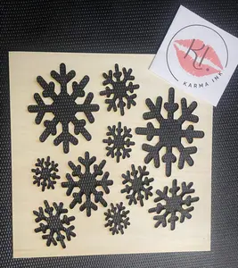 11x11 Wooden Christmas Snowflake Stencil for T-Shirt Bleaching (Beginner Bleachers)