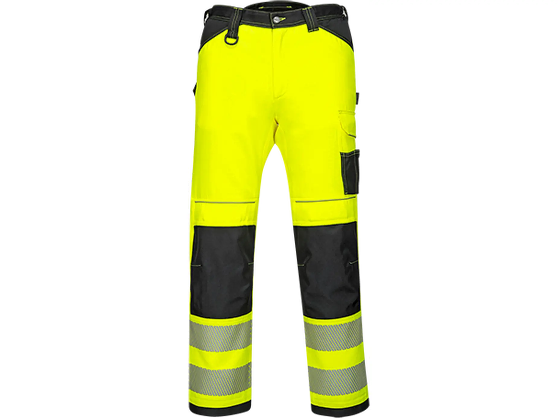 Portwest Men's PW3 Hi-Vis Polycotton Trousers, Long Leg Design with Reflective Piping, Multiple Storage Pockets and Knee Pad Pockets, Pocket, Workwear