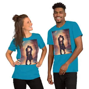 Unisex Poetry and Couple Picture T-Shirt - Soft and Lightweight Fabric - Cotton