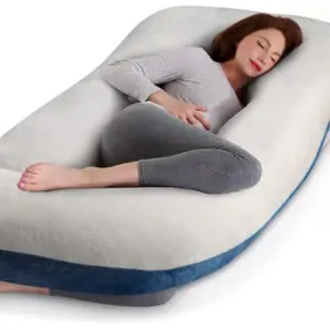 AIT Corp cauzyart Pregnancy Maternity Pillows for Sleeping 55 Inches U-Shape Full Body Pillow Support - for Back, Hips, Legs, Belly for Pregnant Women with Removable Washable Velvet Cover