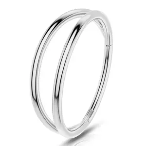 Oufer 18G Double Hoop Hinged Segment 316L Stainless Steel Nose Hoop Ring for Daily Wear Comfortable & Durable Design
