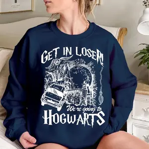 Wizard Flying Car Shirt, Get In Loser We're Going To Hogwart Shirt, HP Shirt, Universal Studios Shirt, Wizard Shirts, Gift For Fan HP