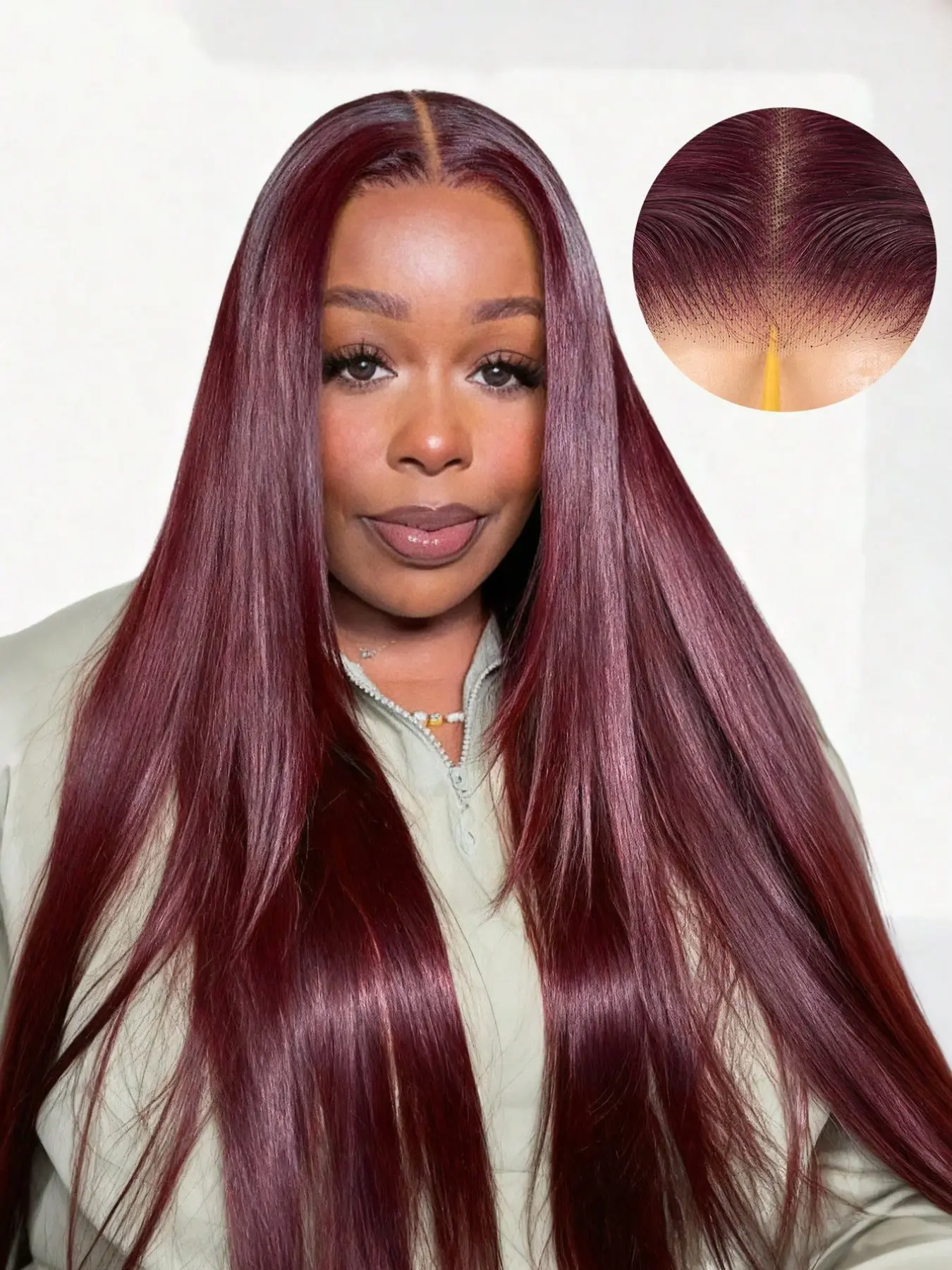 99J Burgundy Straight Ready To Wear 5x5 Pre Plucked Pre Cut Lace Closure Glueless Wigs For Women Human Hair HD Lace Frontal Wig Colored