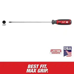 Milwaukee 8 in. x 3/16 in. Cabinet Screwdriver with Cushion Grip