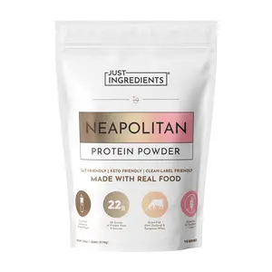 Just Ingredients - Neapolitan Protein Powder (15 servings) with Certified New Zealand and Irish Grass-fed Whey