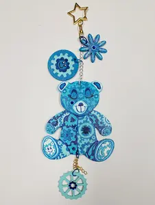 Handpainted GEAR BEAR Dreamy Girls Backpack Charm