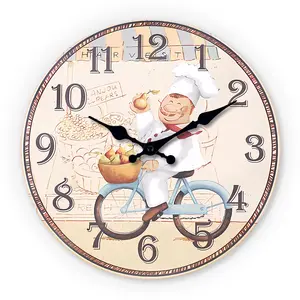 Wooden Pattern Wall Clock, Silent Running Timepiece, Suitable for Living Room, Bedroom, Kitchen, Hallway, Outdoor, Office Decor Gift