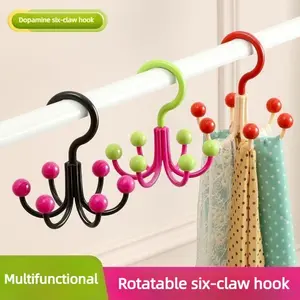 Dopamine Six-Claw Hook Cap Storage Hanger 2 Pack for Closet Organization No Drill Needed Secure Hold for Baseball Caps Bags and Hats