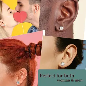 【MARS2059】Moissanite Ear Stud Earrings 0.5-2 Carat Round Cut D Color VVS1 For Women Men S925 Sterling Silver Piercing Hypoallergenic Jewelry Gifts