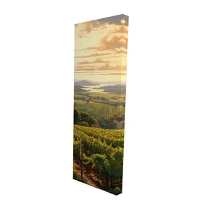 212 MAIN Calm Dusk Contemporary Green Canvas Wall Print, 16x48 in, Minimalist Artistic Decoration for Modern Bedroom Home Decor, High Def, Vibrant