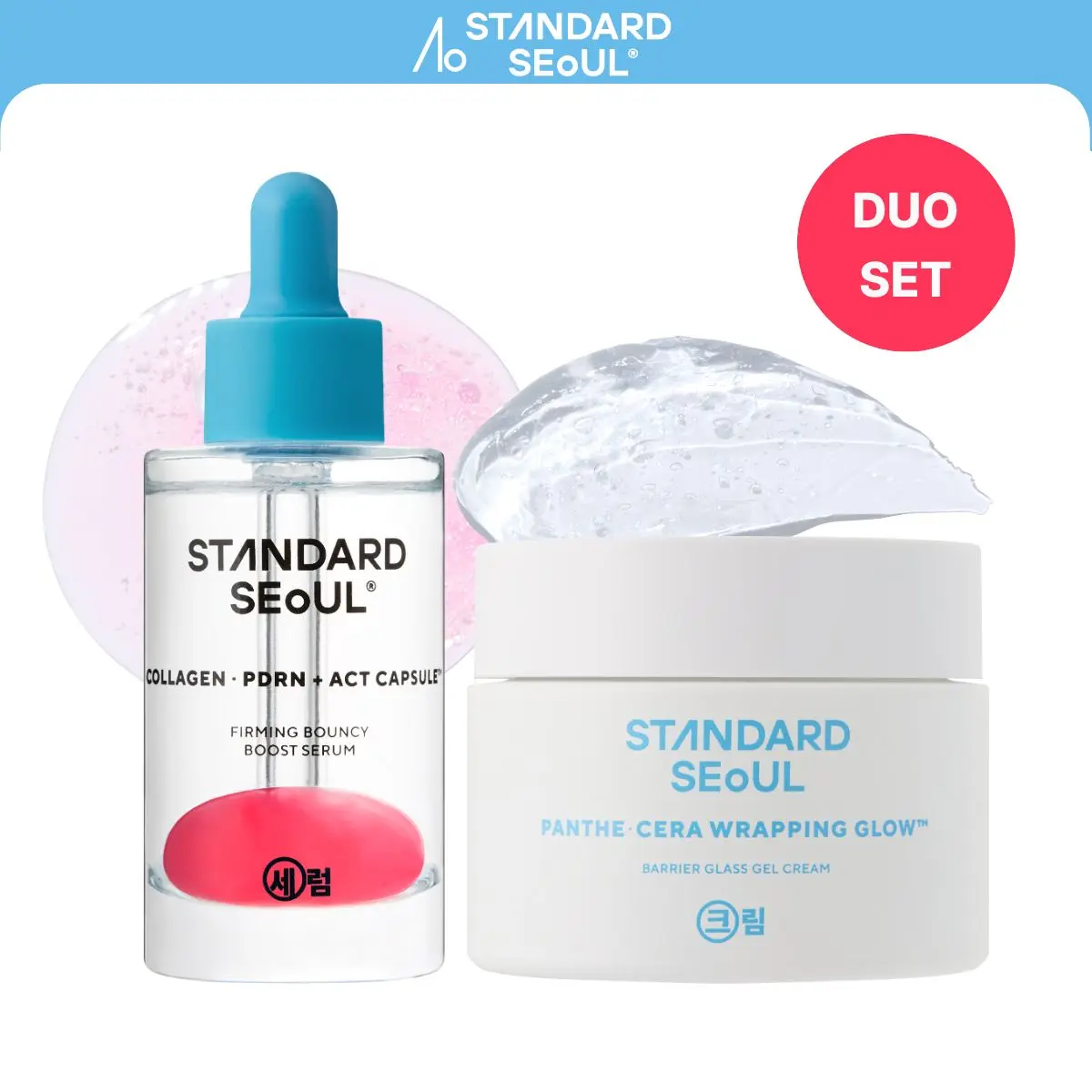 [The Firming Glow Duo] STANDARD SEOUL Firming Bouncy Boost Serum + Barrier Glass Gel Cream