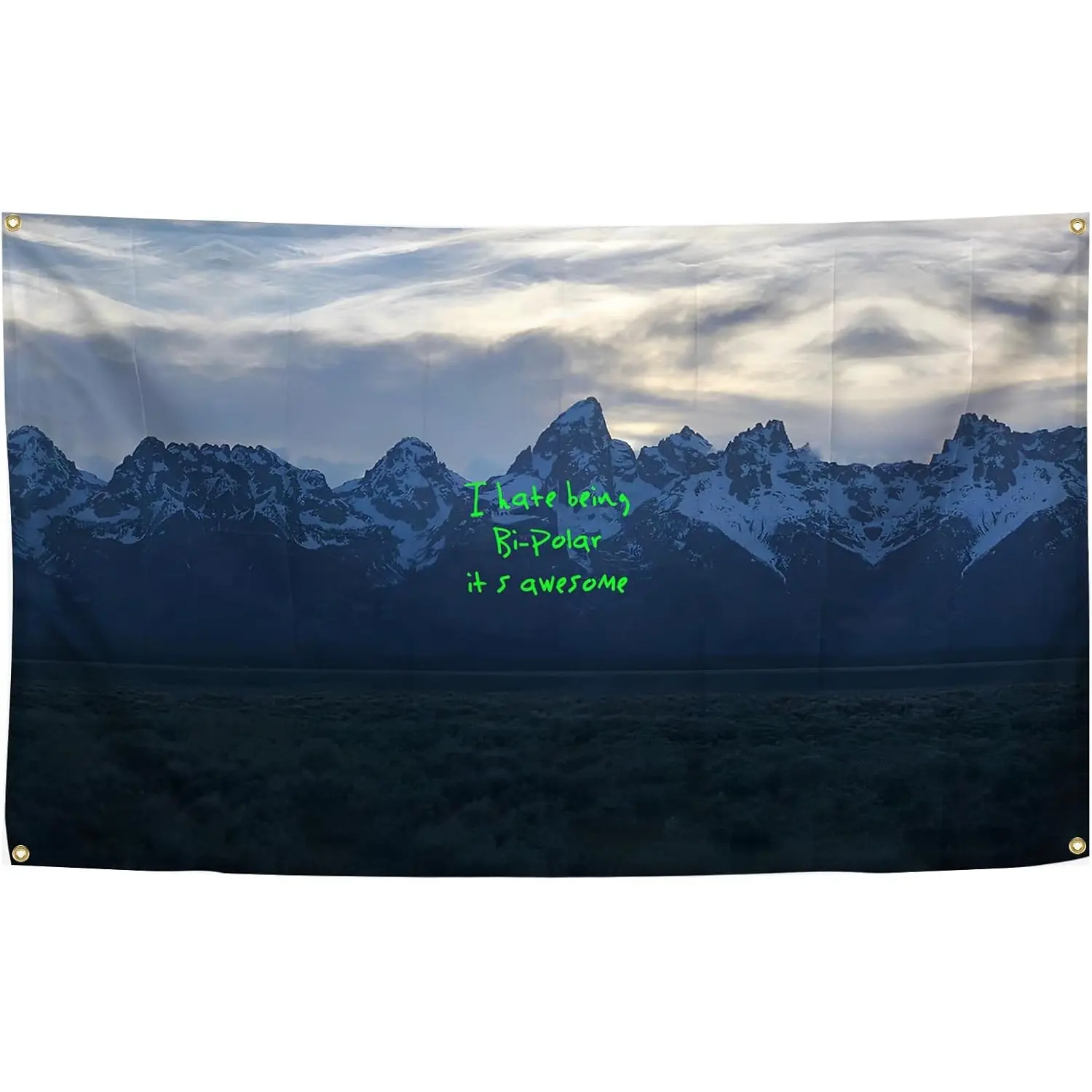 1pc  Iconic Rap Music West Album Art Poster Cover Tapestry Hanging Wall Decor for Dormitory Party Background, Living Room & Bedroom Home Decoration Landscape