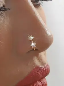Women's Fashion Flower Zircon Nose Stud, Vintage Elegant Style, Perfect for Daily Wear, Vacation, Parties, Valentine's Day Gift