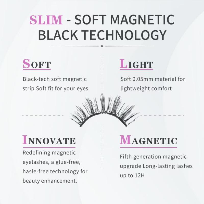 MAYSEEN Soft Magnetic Eyelashes, 11 Options, Eyelash Extensions with Applicator Kit, Reusable Magnetic Lashes, Glue-free, Waterproof, Lightweight, Fluffy Soft Magnetic Strip with Free Gifts: Eyelash Curler & Lash Setting Liquid, Gifts Pack, Cosmetic