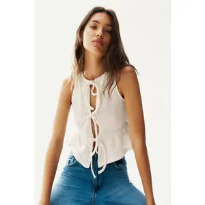 H&M Tie-front peplum top