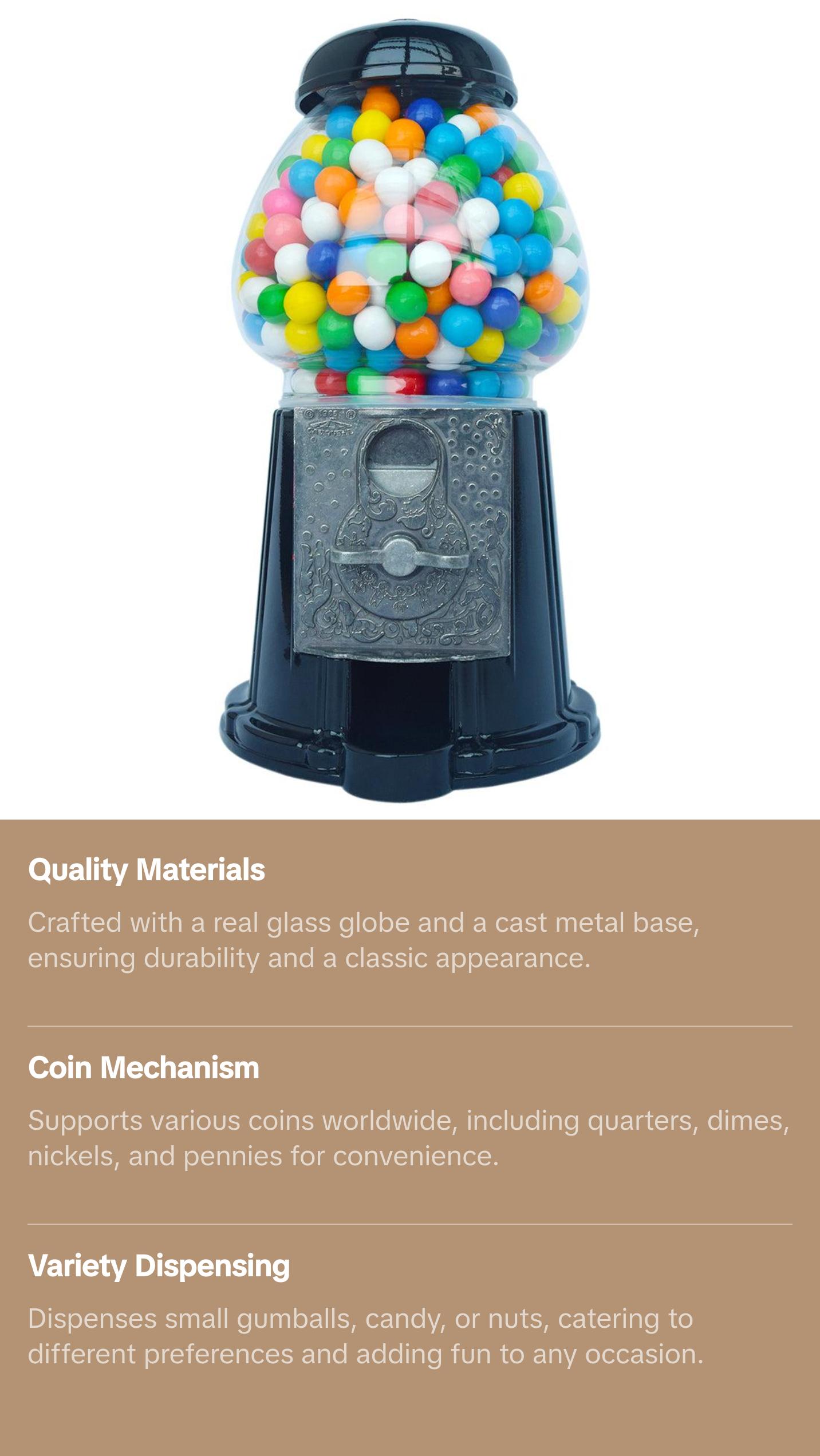 Black Gloss Gumball Machine - Classic & Novelty Toy