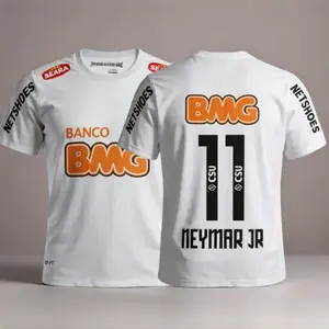 Neymar 2012 13 Home White Retro No.11 Short Sleeved Soccer Jersey