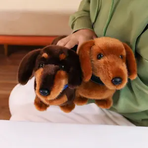 Soft Plush Sausage Dog Toy, Stuffed Animal, Cute Cartoon Design, Realistic Pet Dog Doll, Perfect for Pet Lovers & Home Decor, Birthday Gift