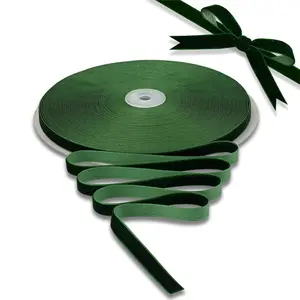 Solid Color Velvet Ribbon, 1 Roll 25 Yards Vintage Nylon Velvet Ribbon with Spool, DIY Decorative Ribbon for Wedding Birthday Gift Wrapping