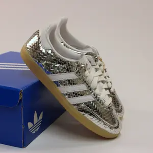 Adidas Samba OG Patent Snakeskin Silver Metallic Women's Sneaker - Authentic Brand New Shoes IH9016