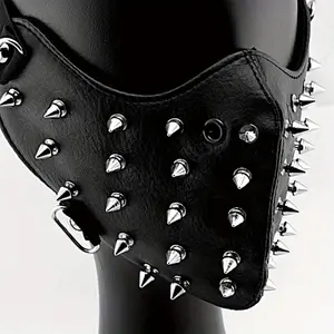crazy hunter Metal Spike Hedgehog Punk Biker Mask Goth Rock Cosplay Masquerade