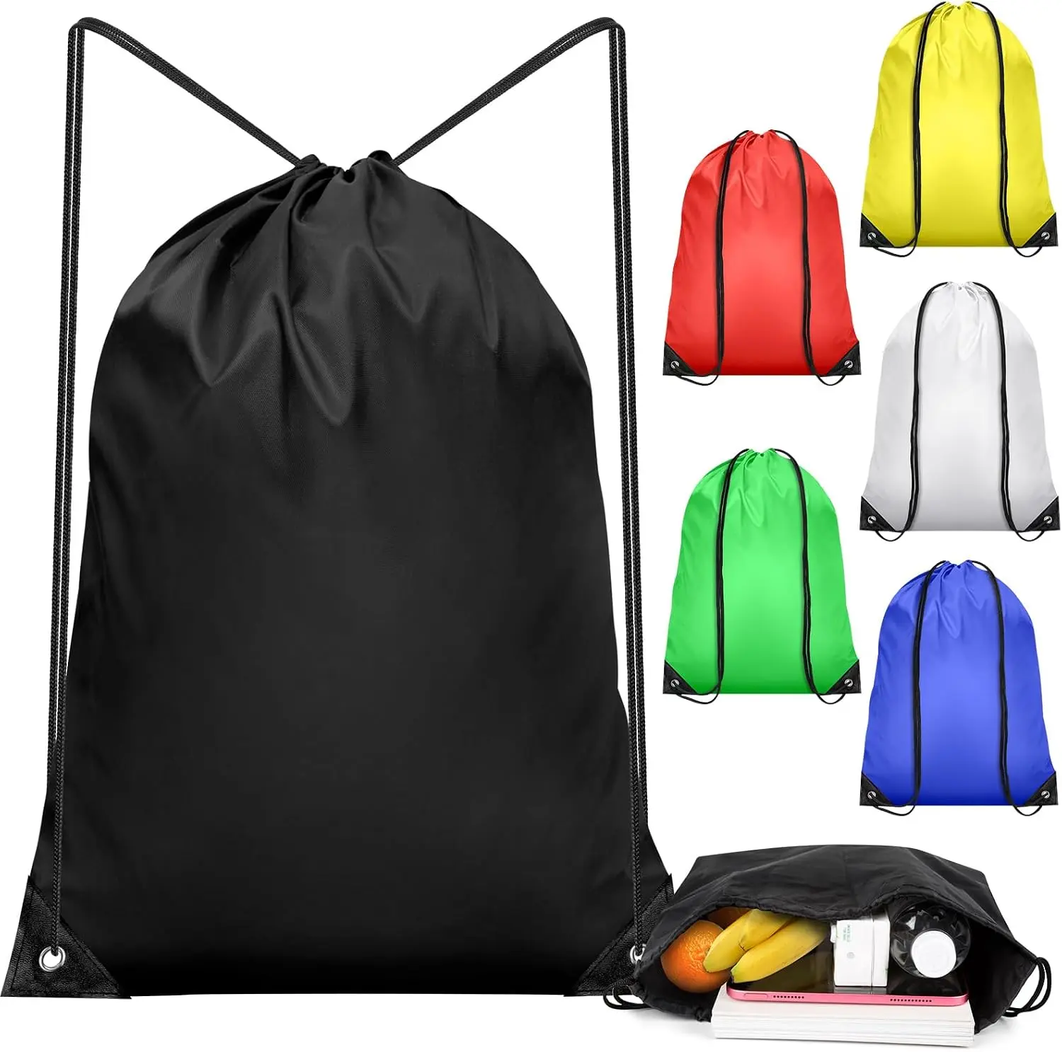 6‑Pack Drawstring Backpack Bags, Lightweight Cinch Sack String Storage Backpack, Portable Gym Sackpack for Yoga, Travel, Outdoor Sports, School Activities