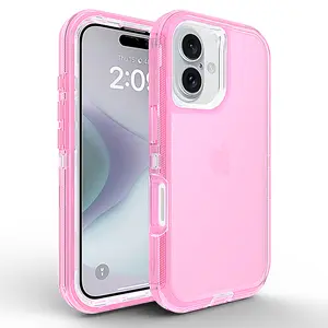 For iPhone 16 Pro Max 15 14 13 12 11 Heavy Duty Shockproof Protection Phone Case,Anti-Drop,Triple Layer Transparent Protective Cover