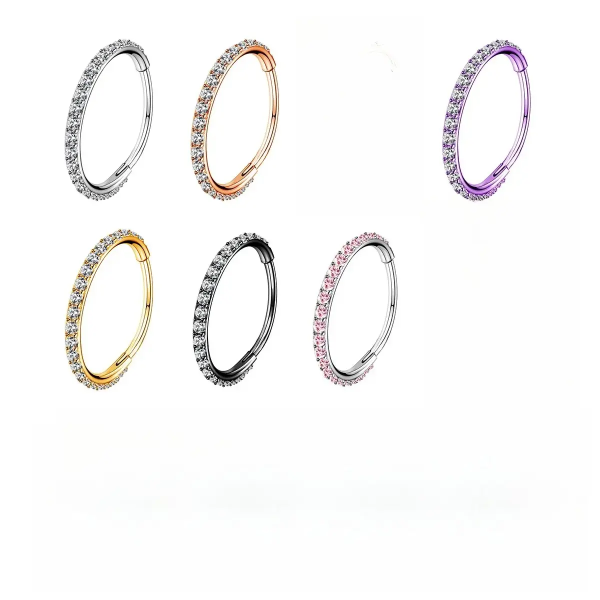 20G Hinged Segment Nose Hoop Ring 316L Stainless Steel No Tarnish for Daily Wear