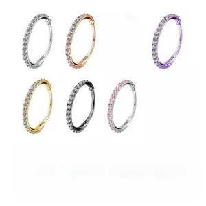 20G Hinged Segment Nose Hoop Ring 316L Stainless Steel No Tarnish for Daily Wear