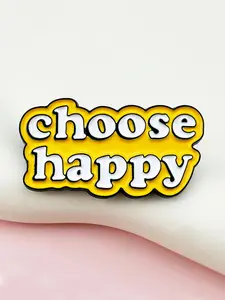 Choose Happy Letter Design Brooch, Cute Cartoon Style Alloy Brooch for Backpacks, Clothing & Hats, Fashion Accessories for Women & Men
