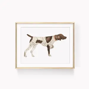 Watercolor German Shorthaired Pointer Art Print, watercolor nursery decor, wildlife decor, dog art print, GSP, Wall Print Poster