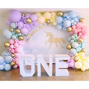171Pcs Pastel Rainbow Balloon Garland Kit in Mixed Sizes for Birthday & Party Backdrop Decor