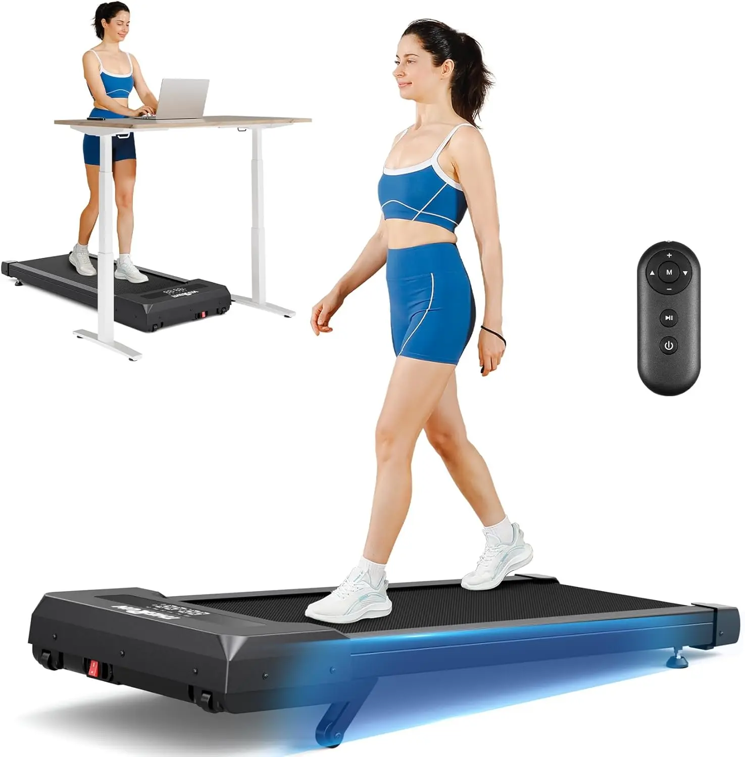 9-Level Auto Incline Walking Pad for Under Desk 2.5HP | Walking Pad with Incline 265lbs Capacity, LED Screen, Remote, Portable Treadmillfor Home Office