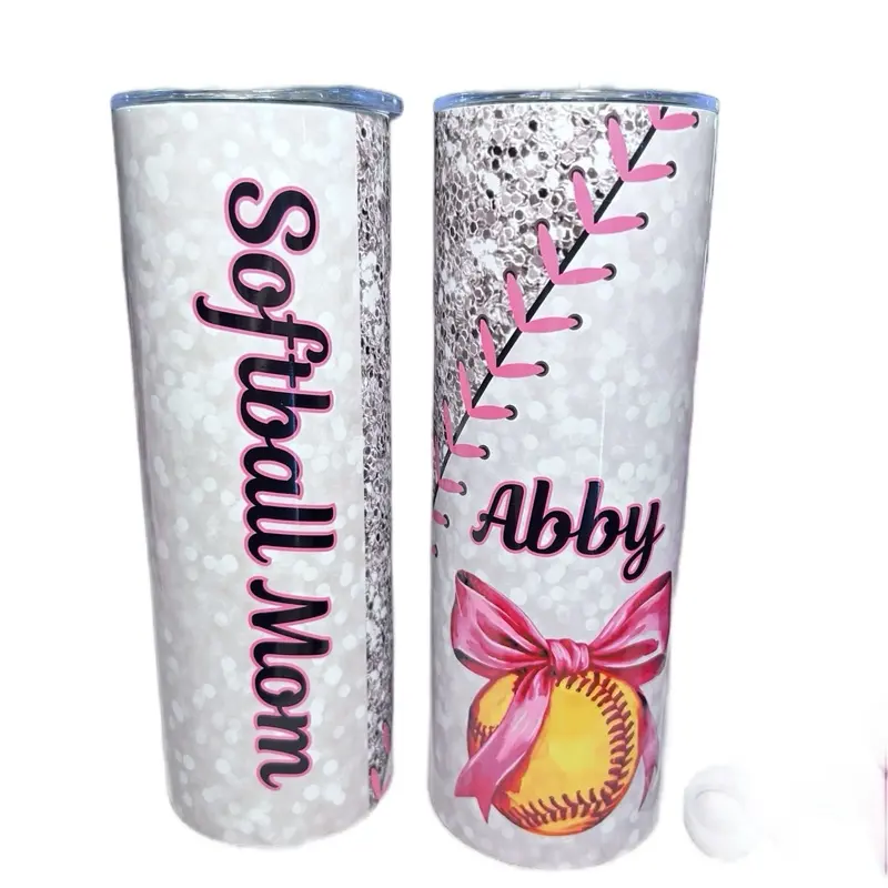 Softball personalized sublimation tumbler Water Bottles Drinkware Bottled