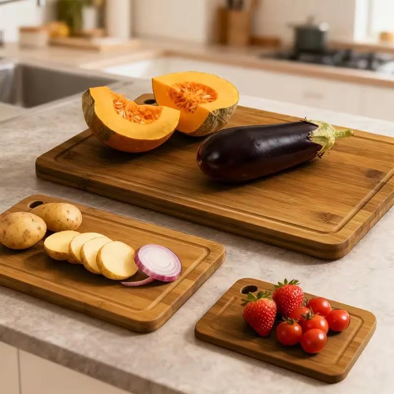 Azedele 3-Piece Set Bamboo Cutting Board for Kitchen - Crack-Resistant Wood Chopping Boards with Deep Juice Grooves, Pre-Oiled Butcher Block for Meat, Vegetables & Cheese, Carbonized,Eco-Friendly Azedele 3-Piece Set Bamboo Cutting Board for Kitchen - Crack-Resistant Wood Chopping Boards with Deep Juice Grooves, Pre-Oiled Butcher Block for Meat, Vegetables & Cheese, Carbonized,Eco-Friendly