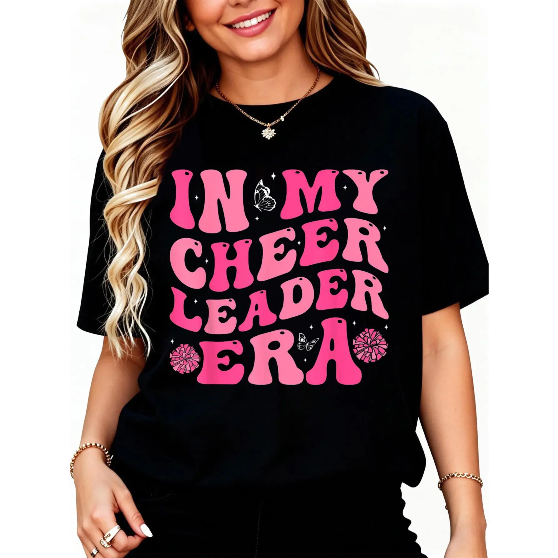 in My Cheerleader Era Cheer Coach Cheerleading Women Girls T-Shirt Unisex Cotton Clothing Streetwear