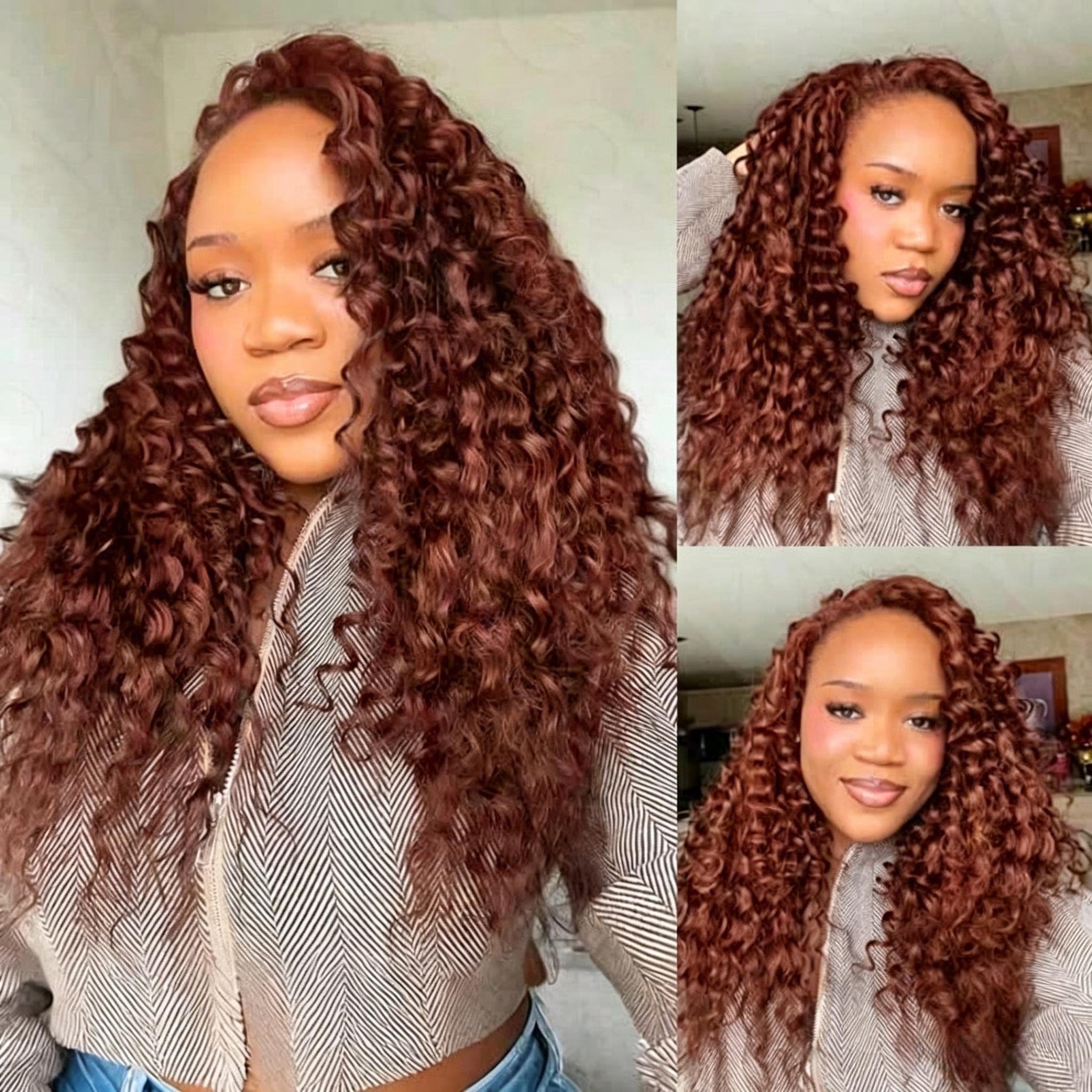 Women's Virgin Human Hair Crochet Piece - 18/20in, 50g Pre-Looped Feather Bond Open End, Burmese Curly Waves, Invisible Seamless Knotless Soft BM Hair, Natural & Bouncy, Virgin Hair
