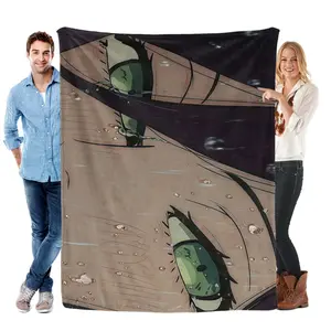 Chainsaw Man Anime Eye Rain Scene Christmas Gift Flannel Blanket Soft Vivid Festive Present for Fans