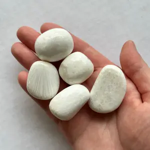 Medium Tumbled White Scolecite from India