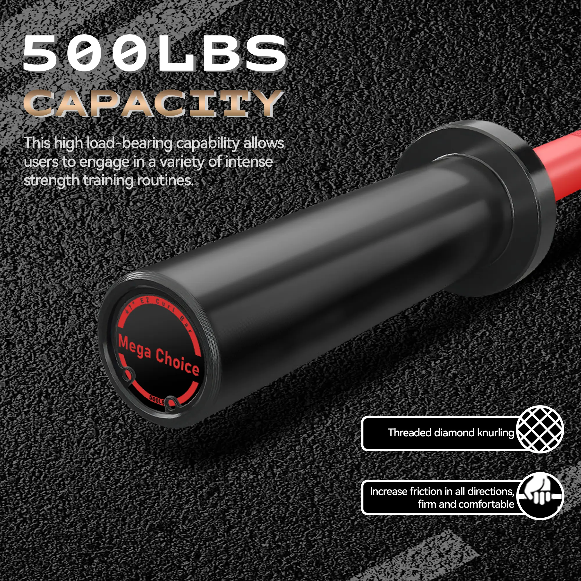 Barbell Bar for Weightlifting - 7FT Heavy Duty (1500LB/700LB), 4FT Short (500LB), 47" EZ Curl Bar - Fits 2" Standard Plates - Home Gym Strength Training