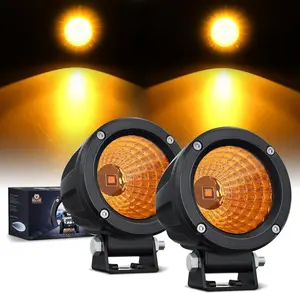 Nilight Amber Led Light Pods 2PCS 3Inch Flood Round Led Offroad Fog Light Built-in EMC Driving Lights Auxiliary Light for Motorcycle SUV ATV Truck Boat Tractor Forklift portable hydraulic car lift house Lamp Vehicle