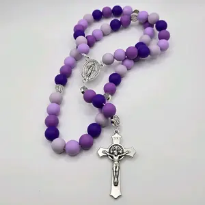 Large Rubber Beaded Sensory Rosary w/ stretchy cord (Homemade and Made-to-order)