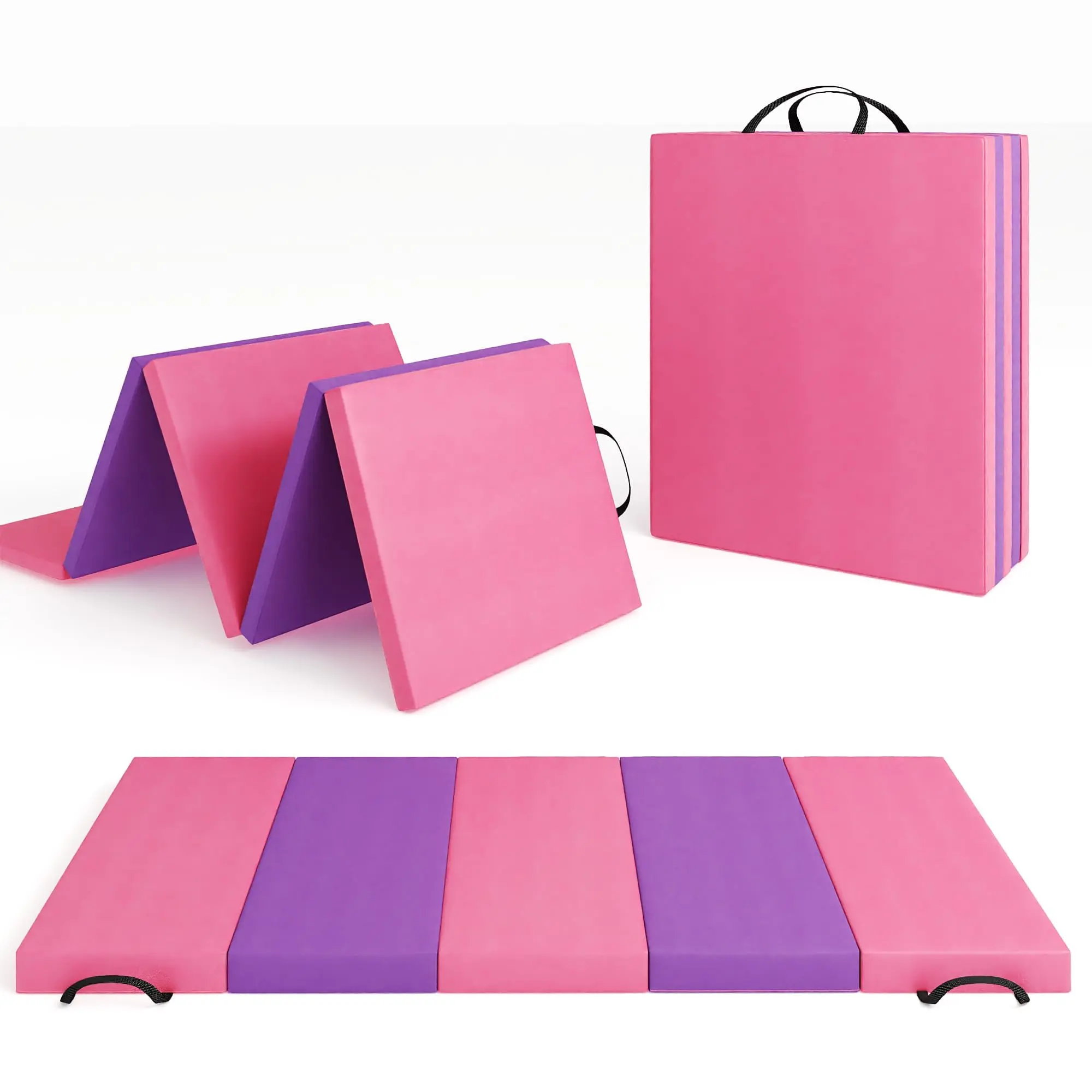 Garvee Gymnastics Mat, 1.8 m x 20.3 x 5.1 cm, Exercise Mats, Gymnastics Mats, Thick, Portable Floor Mat for Yoga, Pilates, Aerobics, and Martial Arts Training, Gift for Children