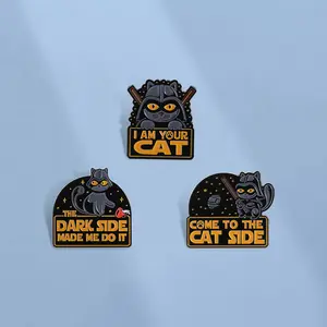New Pin for 2025 Funny Alien Soldier Cat Brooch Pins Come To The Cat Side Brooch Metal Badges Backpack Accessories Gifts pin  love