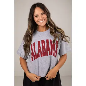 Heather Grey Alabama Cropped Tee
