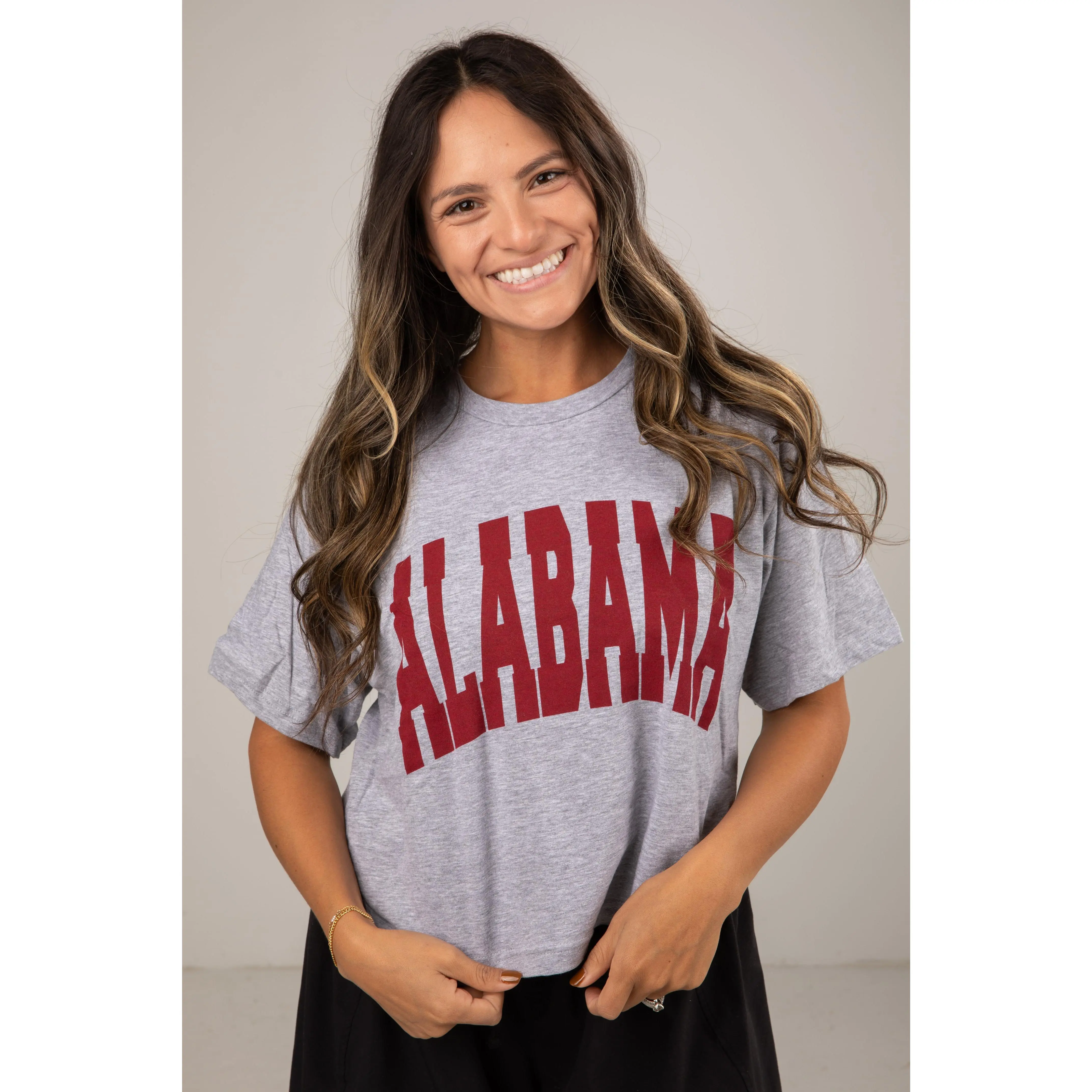 Heather Grey Alabama Cropped Tee