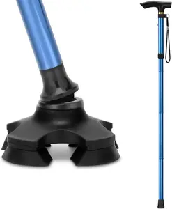 5-Section Folding Trekking Pole Lightweight Adjustable Stick with Locking Mechanism Telescopic Hiking Pole for Seniors Hikers Travel